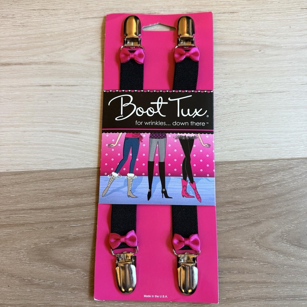 Boot Tux - Helps Jeans Stay Tucked In Boots Women's Black With Pink Bow